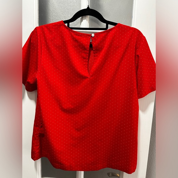 A New Day Red With White Polka Dot Blouse - Picture 6 of 7